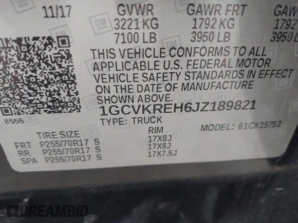 2018 Chevrolet Silverado 1500 LT with VIN 1GCVKREH6JZ189821, listed as a IAAI auction lot 42072950 with 138,980 mi miles and . Bid and sale history available at DreamBid. Image 9.
