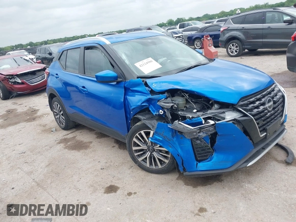 2023 Nissan Kicks SV with VIN 3N1CP5CV3PL554999, listed as a IAAI auction lot 42124980 with 19,963 mi miles and . Bid and sale history available at DreamBid. Image 1.