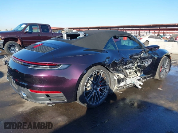 2021 Porsche 911 Carrera S with VIN WP0CB2A96MS249008, listed as a IAAI auction lot 41098590 with 13,304 mi miles. Bid and sale history available at carsss.com. Image 4.