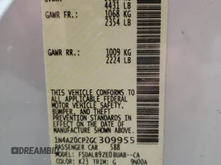 2016 Nissan LEAF S with VIN 1N4AZ0CP2GC309955, listed as a Copart auction lot 53639905 with 50,912 mi miles and Clean title. Bid and sale history available at DreamBid. Image 12.