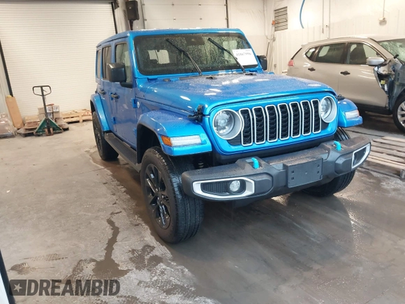 2024 Jeep Wrangler Sahara with VIN 1C4RJXP64RW170976, listed as a IAAI auction lot 41867996 with 4,406 mi miles and . Bid and sale history available at DreamBid. Image 1.