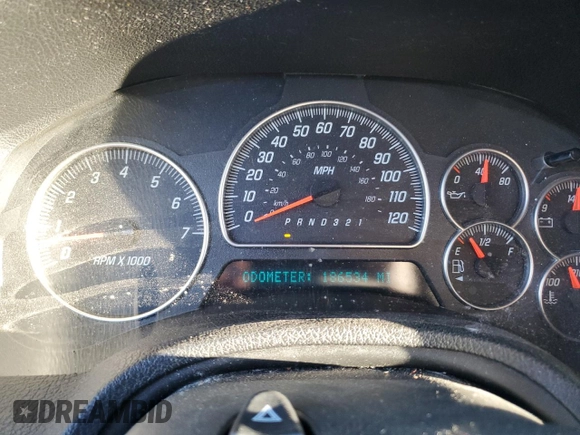 2006 GMC Envoy Denali with VIN 1GKET63M162220960, listed as a Copart auction lot 77500424 with 186,534 mi miles and Clean Title. Bid and sale history available at DreamBid. Image 9.