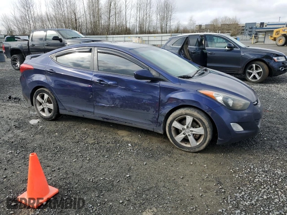 2013 Hyundai Elantra GLS with VIN 5NPDH4AE3DH275138, listed as a Copart auction lot 47889945 with 174,925 mi miles and Salvage title. Bid and sale history available at DreamBid. Image 4.
