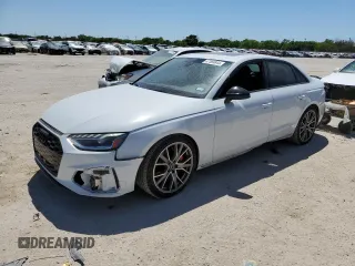2023 Audi S4 Premium Plus z VIN WAUB4AF40PA013913, wystawiony jako Copart lot #47584844 z przebiegiem 21 829 mil mil oraz . Historia ofert i sprzedaży dostępna na DreamBid. Obrazek 1.