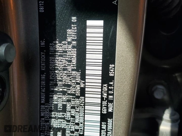 2013 Toyota Venza LE with VIN 4T3ZK3BB9DU054268, listed as a Copart auction lot 47780035 with 191,600 mi miles and Salvage Title. Bid and sale history available at DreamBid. Image 15.