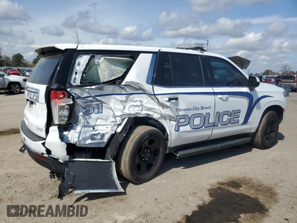 2021 Chevrolet Tahoe Commercial with VIN 1GNSCLEDXMR478268, listed as a Copart auction lot 47099545 with 33,376 mi miles and Non Repairable. Bid and sale history available at carsss.com. Image 3.