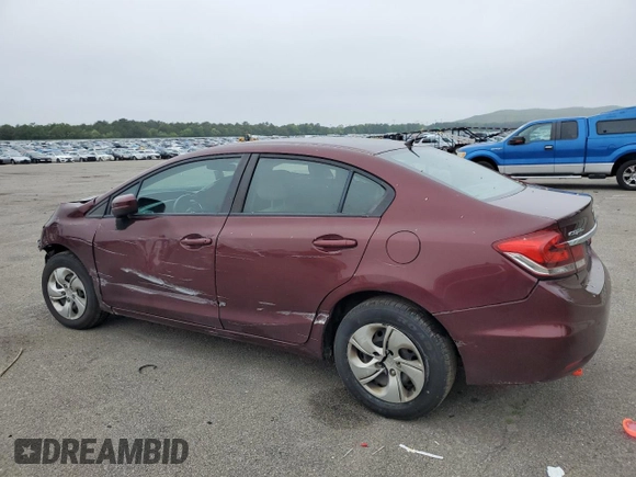 2015 Honda Civic LX with VIN 19XFB2F55FE277908, listed as a Copart auction lot 59077815 with 115,365 mi miles and Salvage title. Bid and sale history available at DreamBid. Image 2.