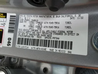 2023 Toyota Tacoma SR5 с VIN 3TMAZ5CN0PM201788, выставлен на аукционе Copart как лот 51878365 с пробегом 50 468 миль миль и На запчасти • Non repairable. История ставок и продаж доступна на DreamBid. Изображение 12.