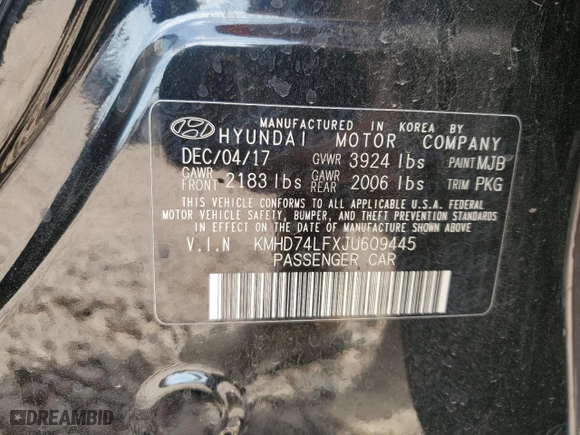 2018 Hyundai Elantra SE with VIN KMHD74LFXJU609445, listed as a Copart auction lot 51160485 with 129,148 mi miles and Salvage Title. Bid and sale history available at carsss.com. Image 12.