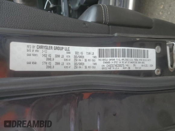 2011 Dodge Durango Citadel with VIN 1D4SE5GTXBC595273, listed as a Copart auction lot 54205335 with 164,073 mi miles and Clean title. Bid and sale history available at DreamBid. Image 13.