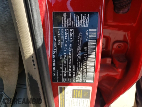 2011 Mercedes-Benz GLK with VIN WDCGG5GB3BF601265, listed as a Copart auction lot 52254665 with 132,692 mi miles and Salvage Title. Bid and sale history available at carsss.com. Image 14.