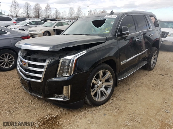 2015 Cadillac Escalade Luxury with VIN 1GYS4MKJ4FR665766, listed as a Copart auction lot 59316120 with 124,439 mi miles and Salvage Title. Bid and sale history available at carsss.com. Image 2.
