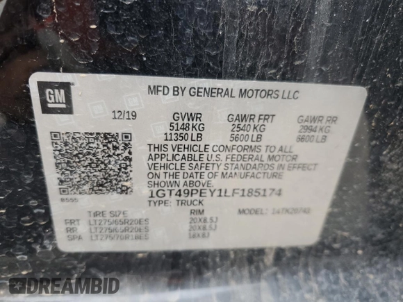 2020 GMC Sierra 2500HD AT4 z VIN 1GT49PEY1LF185174, wystawiony jako Copart lot #86486144 z przebiegiem 115 685 mil mil oraz Szkoda całkowita • Salvage title. Historia ofert i sprzedaży dostępna na DreamBid. Obrazek 13.