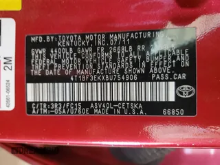 2011 Toyota Camry LE with VIN 4T1BF3EKXBU754906, listed as a Copart auction lot 60681985 with 151,471 mi miles and Clean title. Bid and sale history available at DreamBid. Image 12.