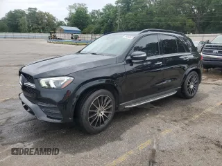 2021 Mercedes-Benz GLE 350 with VIN 4JGFB4JB5MA483881, listed as a Copart auction lot 56055675 with 67,344 mi miles and Salvage title. Bid and sale history available at DreamBid. Image 1.