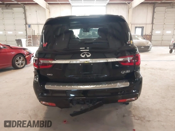 2021 Infiniti QX80 Luxe with VIN JN8AZ2AE8M9272267, listed as a IAAI auction lot 41408983 with 86,188 mi miles and . Bid and sale history available at DreamBid. Image 16.