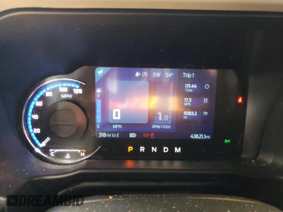 2021 Ford Bronco with VIN 1FMEE5DP7MLA65830, listed as a Copart auction lot 47578475 with 43,621 mi miles and Salvage Title. Bid and sale history available at DreamBid. Image 9.