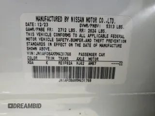 2024 Nissan ARIYA Engage z VIN JN1AF0BAXRM431768, wystawiony jako Copart lot #59925785 z przebiegiem 9 145 mil mil oraz Szkoda całkowita • Salvage title. Historia ofert i sprzedaży dostępna na DreamBid. Obrazek 14.