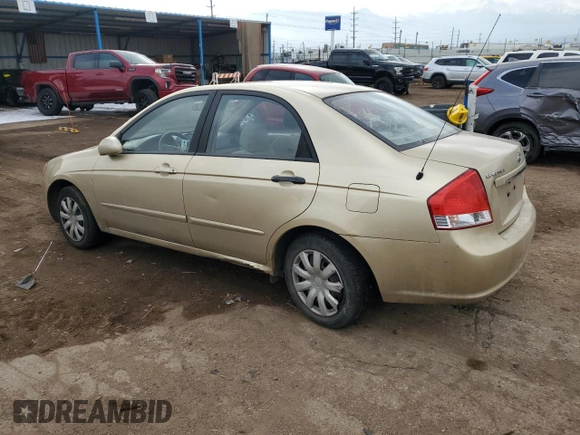 2009 Kia Spectra LX z VIN KNAFE222195652337, wystawiony jako Copart lot #45874605 z przebiegiem 141 149 mil mil oraz Szkoda całkowita • Salvage title. Historia ofert i sprzedaży dostępna na DreamBid. Obrazek 2.