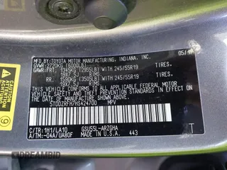 2017 Toyota Highlander Limited with VIN 5TDDZRFH7HS424700, listed as a IAAI auction lot 41637207 with 169,556 mi miles and . Bid and sale history available at DreamBid. Image 9.