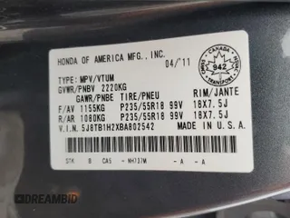 2011 Acura RDX z VIN 5J8TB1H2XBA802542, wystawiony jako Copart lot #46857205 z przebiegiem 204 218 mil mil oraz Czysty tytuł • Clean title. Historia ofert i sprzedaży dostępna na DreamBid. Obrazek 13.