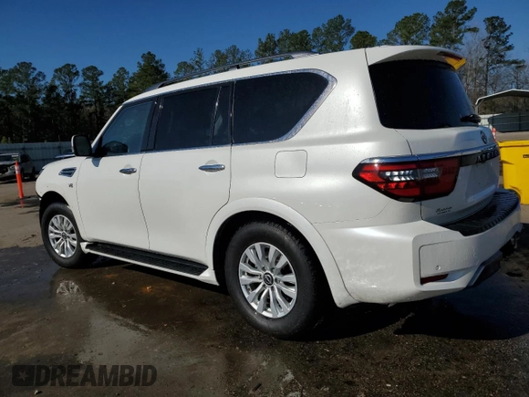 2021 Nissan Armada SV z VIN JN8AY2AD4M9662695, wystawiony jako Copart lot #43764595 z przebiegiem 107 098 mil mil oraz Szkoda całkowita • Salvage title. Historia ofert i sprzedaży dostępna na DreamBid. Obrazek 2.