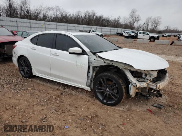 2020 Acura TLX w/A-Spec Pkg with VIN 19UUB3F63LA002527, listed as a Copart auction lot 44387685 with Not provided miles and Salvage title. Bid and sale history available at DreamBid. Image 4.