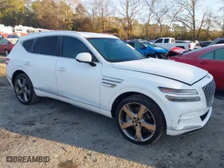 2023 Genesis GV80 with VIN KMUHCESC9PU123083, listed as a IAAI auction lot 41166075 with 20,216 mi miles. Bid and sale history available at carsss.com. Image 1.