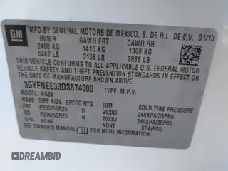 2013 Cadillac SRX Premium Collection с VIN 3GYFNEE33DS574080, выставлен на аукционе IAAI как лот 42166048 с пробегом 109 393 миль миль и . История ставок и продаж доступна на DreamBid. Изображение 9.