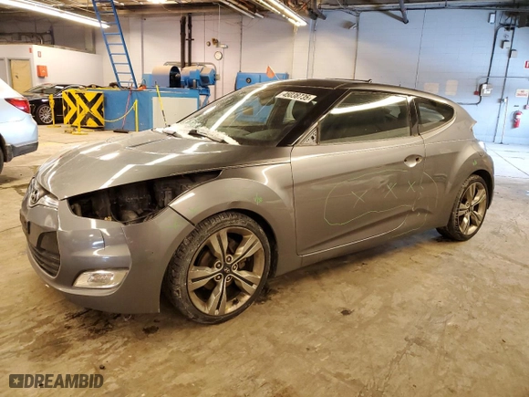 2012 Hyundai Veloster w/Black Int with VIN KMHTC6AD7CU077238, listed as a Copart auction lot 45038735 with 180,394 mi miles and Salvage Title. Bid and sale history available at carsss.com. Image 1.