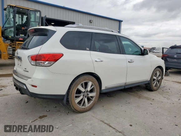 2013 Nissan Pathfinder Platinum with VIN 5N1AR2MM1DC645629, listed as a Copart auction lot 58501165 with 172,776 mi miles and Clean title. Bid and sale history available at DreamBid. Image 3.