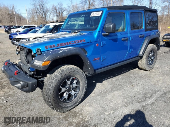 2022 Jeep Wrangler Unlimited Rubicon with VIN 1C4JJXFM7NW237044, listed as a Copart auction lot 51639825 with Not provided miles and Salvage title. Bid and sale history available at DreamBid. Image 1.