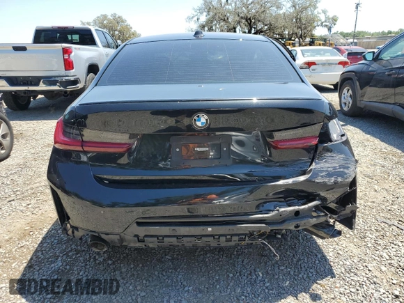 2023 BMW 3 Series 330i with VIN 3MW69FF0XP8D11104, listed as a Copart auction lot 52456275 with 0 mi miles and Salvage Title. Bid and sale history available at carsss.com. Image 6.