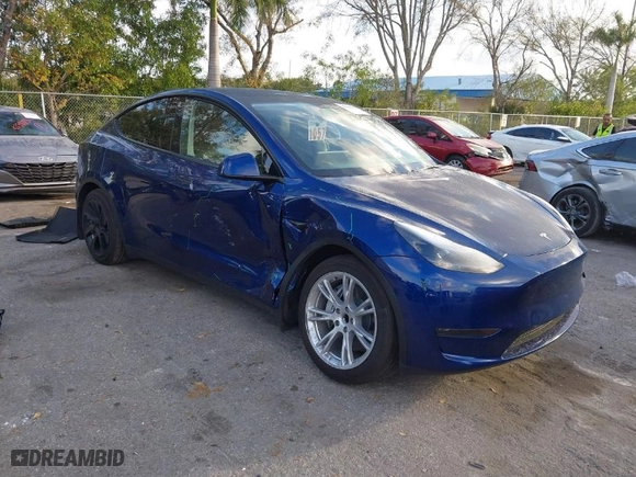 2024 Tesla Model Y with VIN 7SAYGDED5RF015208, listed as a IAAI auction lot 41608087 with NaN miles. Bid and sale history available at carsss.com. Image 1.