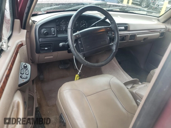 1996 Ford Bronco Custom with VIN 1FMEU15H7TLB67016, listed as a Copart auction lot 43911765 with 150,183 mi miles and Salvage Title. Bid and sale history available at DreamBid. Image 8.