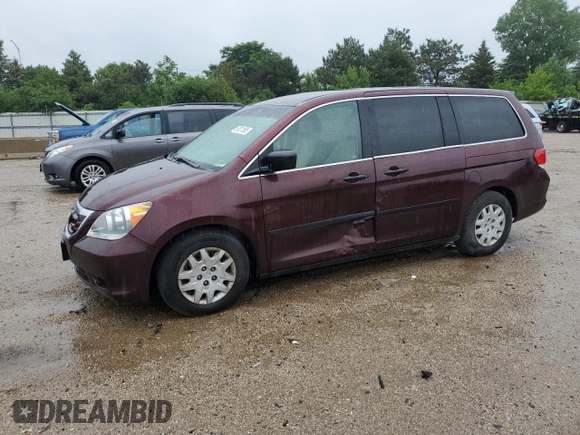 2008 Honda Odyssey LX with VIN 5FNRL38258B080964, listed as a Copart auction lot 59221895 with 168,359 mi miles and Salvage title. Bid and sale history available at DreamBid. Image 1.