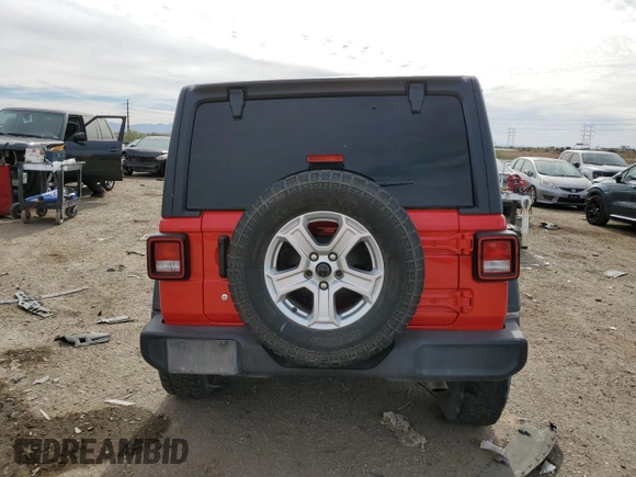2020 Jeep Wrangler Unlimited Sport S with VIN 1C4HJXDN2LW279810, listed as a Copart auction lot 78827454 with 106,667 mi miles and Salvage title. Bid and sale history available at DreamBid. Image 6.