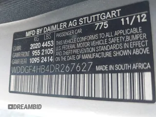 2013 Mercedes-Benz C-Class C 250 Sport with VIN WDDGF4HB4DR267627, listed as a IAAI auction lot 42088754 with 137,427 mi miles. Bid and sale history available at carsss.com. Image 9.