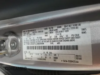 2020 Ford Escape SE with VIN 1FMCU9G67LUB25554, listed as a IAAI auction lot 42666455 with 63,588 mi miles and . Bid and sale history available at DreamBid. Image 1.