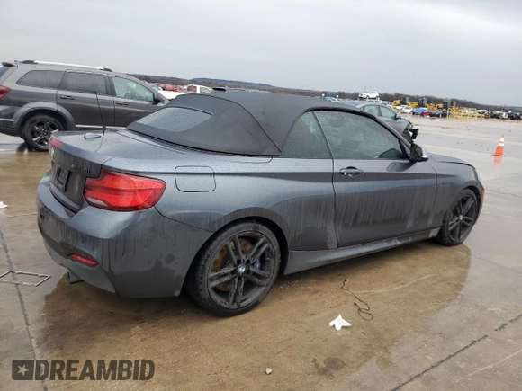2018 BMW 2 Series M240i with VIN WBA2N1C54JVC28823, listed as a Copart auction lot 89012725 with 81,576 mi miles and Salvage Title. Bid and sale history available at carsss.com. Image 3.