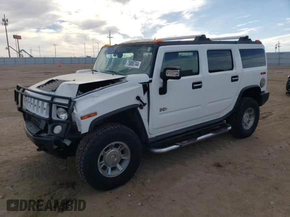 2005 Hummer H2 SUV with VIN 5GRGN23U45H125469, listed as a Copart auction lot 75885744 with 0 mi miles and Salvage Title. Bid and sale history available at carsss.com. Image 1.