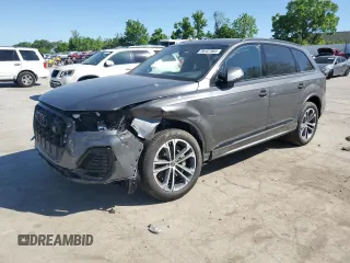2025 Audi Q7 Premium Plus z VIN WA1LCBF75SD008363, wystawiony jako Copart lot #56167965 z przebiegiem 3 063 mil mil oraz Szkoda całkowita • Salvage title. Historia ofert i sprzedaży dostępna na DreamBid. Obrazek 1.