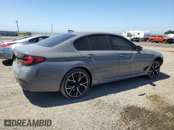 2021 BMW 5 Series 530e with VIN WBA13AG01MCG48152, listed as a Copart auction lot 57289354 with Not Provided miles and Salvage Title. Bid and sale history available at carsss.com. Image 3.