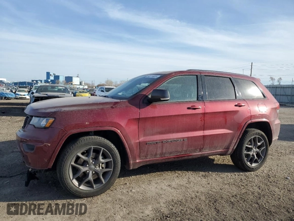 2021 Jeep Grand Cherokee 80th Anniversary with VIN 1C4RJFBG2MC842702, listed as a Copart auction lot 48714935 with 48,032 mi miles and Salvage Title. Bid and sale history available at carsss.com. Image 1.