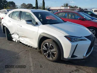 2021 Lexus UX with VIN JTHX9JBH1M2044921, listed as a IAAI auction lot 41539075 with 42,249 mi miles. Bid and sale history available at carsss.com. Image 1.