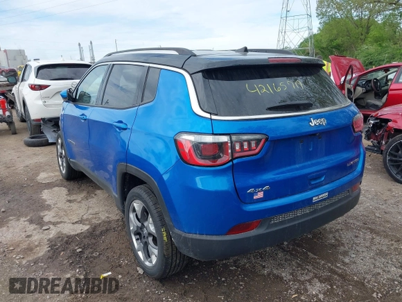 2019 Jeep Compass Limited с VIN 3C4NJDCBXKT647860, выставлен на аукционе IAAI как лот 42165719 с пробегом 82 860 миль миль и . История ставок и продаж доступна на DreamBid. Изображение 3.