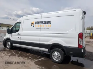 2023 Ford Transit with VIN 1FTBF8C88PKC07161, listed as a Copart auction lot 51319765 with 10,384 mi miles and Salvage Title. Bid and sale history available at DreamBid. Image 2.