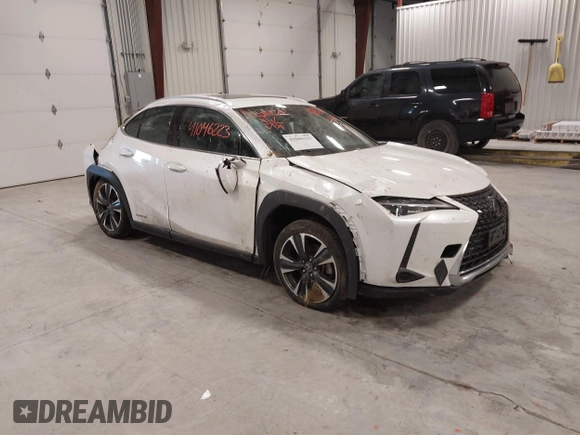 2021 Lexus UX 250h z VIN JTHP9JBHXM2041595, wystawiony jako IAAI lot #41046223 z przebiegiem 27 773 mil mil oraz . Historia ofert i sprzedaży dostępna na DreamBid. Obrazek 1.
