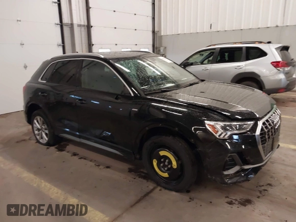 2021 Audi Q3 S line Premium Plus with VIN WA1EECF37M1071376, listed as a IAAI auction lot 41594102 with 22,564 mi miles. Bid and sale history available at carsss.com. Image 1.