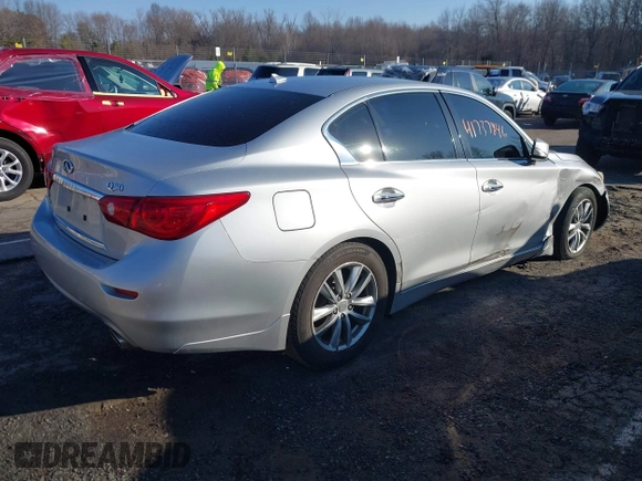 2014 Infiniti Q50 Premium with VIN JN1BV7AR9EM686042, listed as a IAAI auction lot 41737846 with 107,729 mi miles. Bid and sale history available at carsss.com. Image 4.